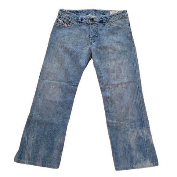Diesel Jeans Mens 33x32 (33×28 )Blue Denim Shazor Bootcut Button Fly Italy Made - Picture 1 of 13